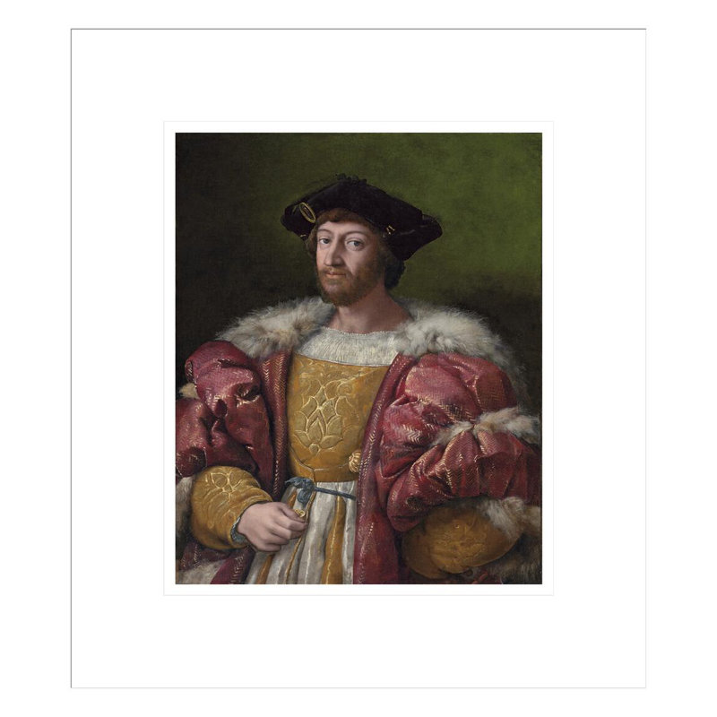 Portrait de Lorenzo de Medici, duc d'Urbino tenant une boîte dorée par Raphael - Impression Giclée encadrée