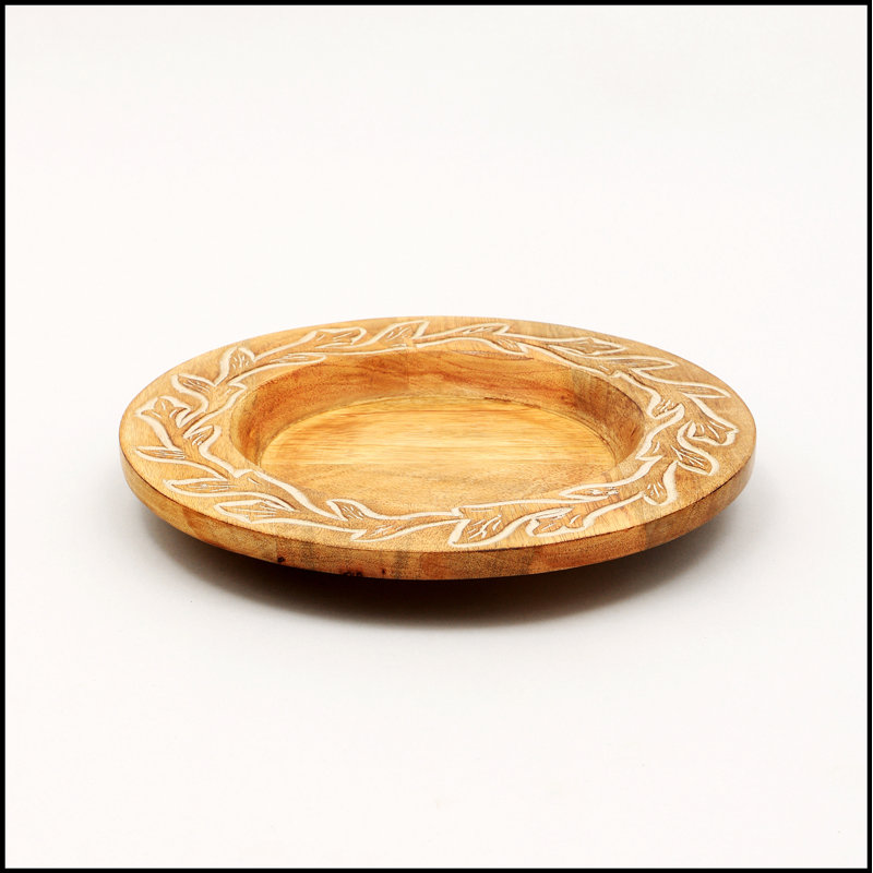 Assiette en bois fabriquée à la main 13 po | Napperon en bois | Vaisselle Artisan