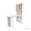 Bureau d'ordinateur d'angle en L pour bureau à domicile ou bureau d'étude, table d'étude de style moderne avec tiroirs, bibliothèque et huche, conception en L 2 en 1, grand espace de travail