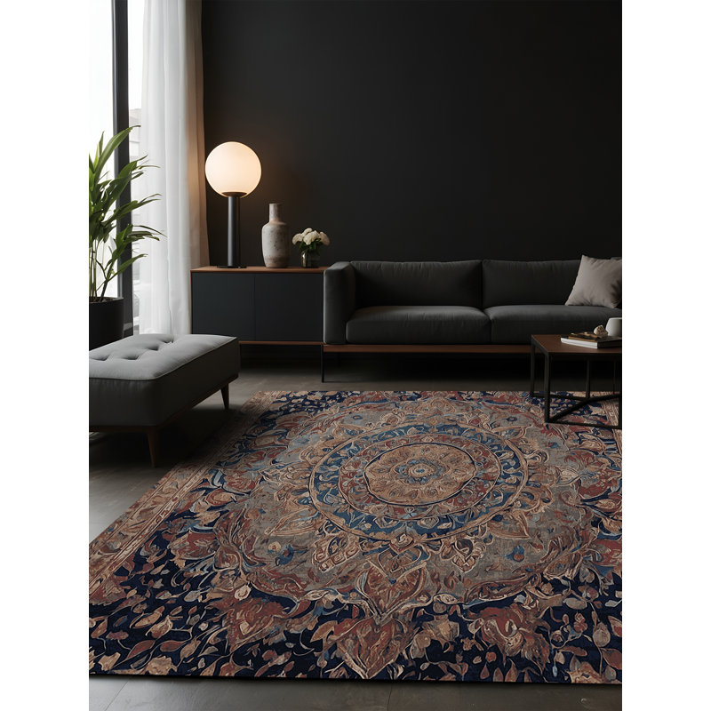 Tapis brun soyeux et moelleux, Rectangle 5 pi x 7 pi