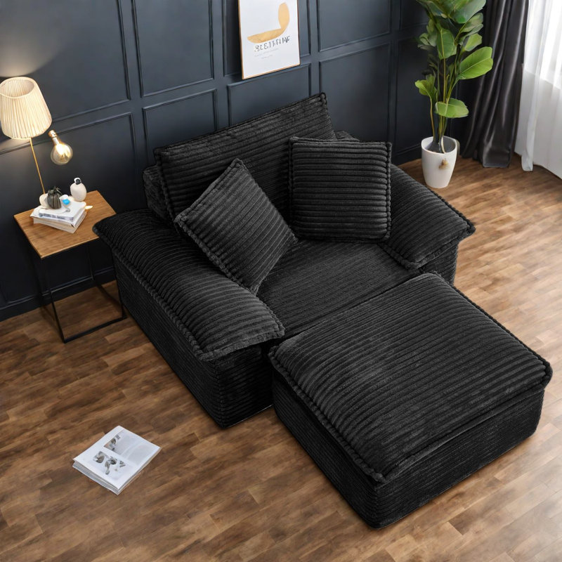 Fauteuil modulaire à compression, canapé-lit moderne en velours côtelé de 47 pouces pour la maison