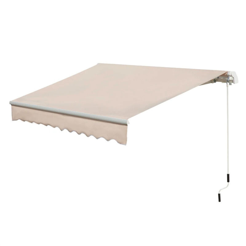 META 350cm W x 250cm D Fabric Cover Retractable Patio Awning, Beige