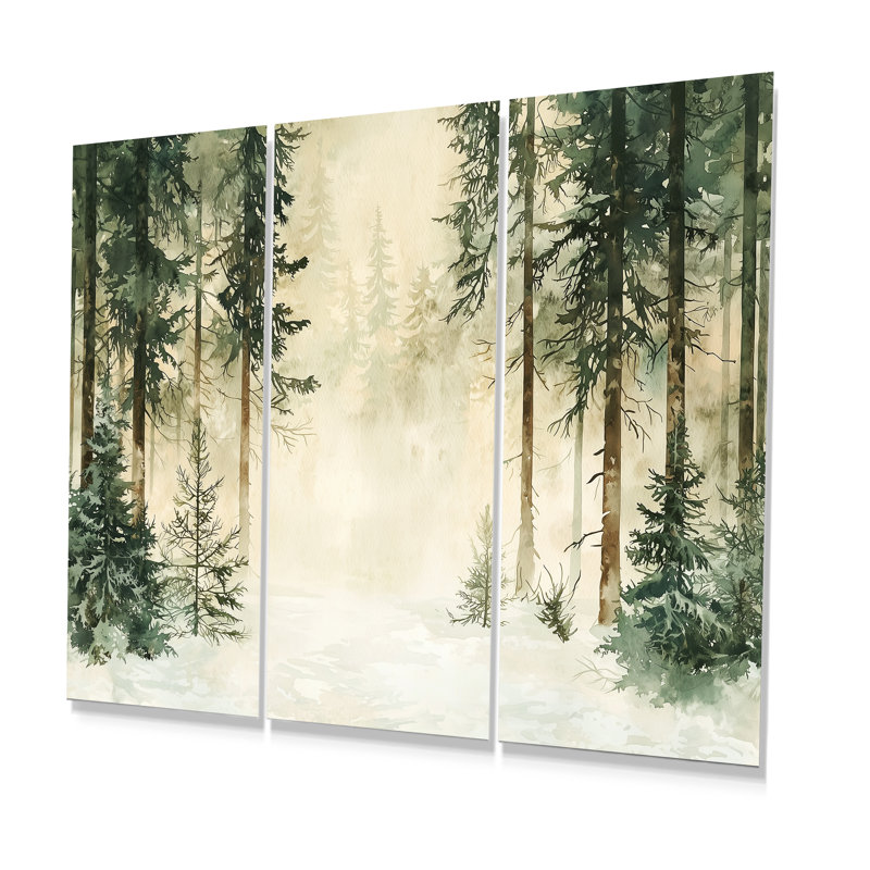 «Minimalist Winter Forest Landscape I - Winter Landscape», ensemble de reproduction d'art mural, H 40 po x l 60 po