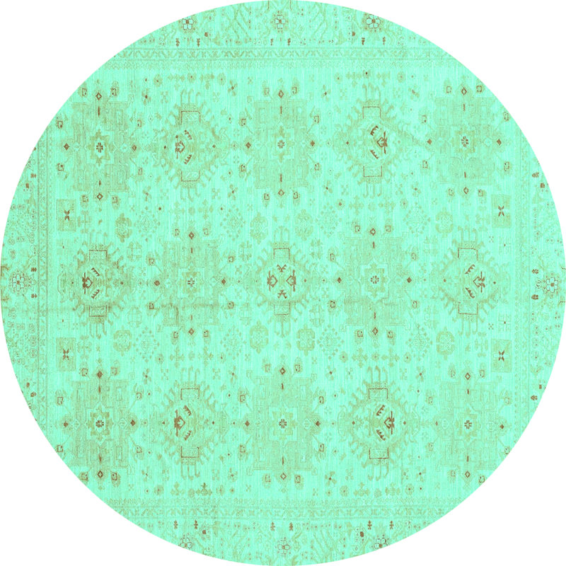 Washable Oriental Indoor Rug, Round 6'