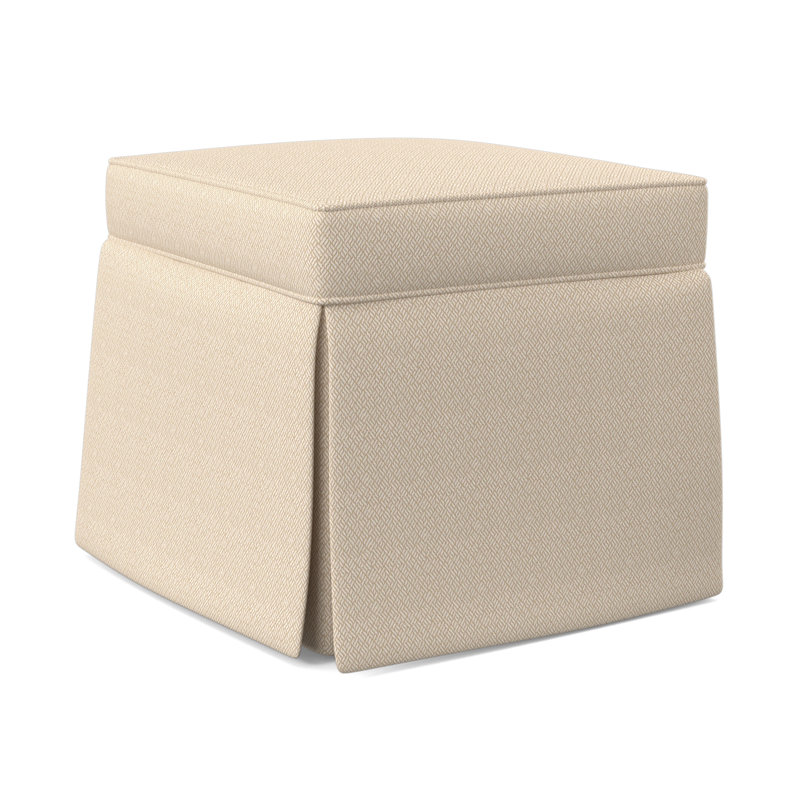 Aria Upholstered Ottoman, Fizz Ivory 100% Polyester