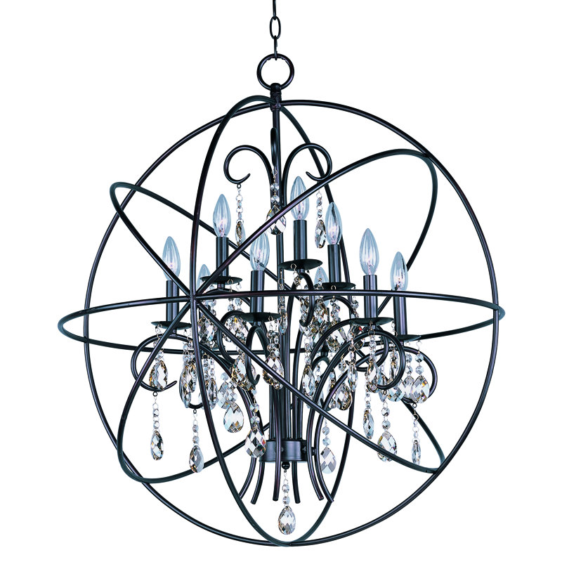 Trishia 9 - Light Dimmable Globe Chandelier, Oil Rubbed Bronze