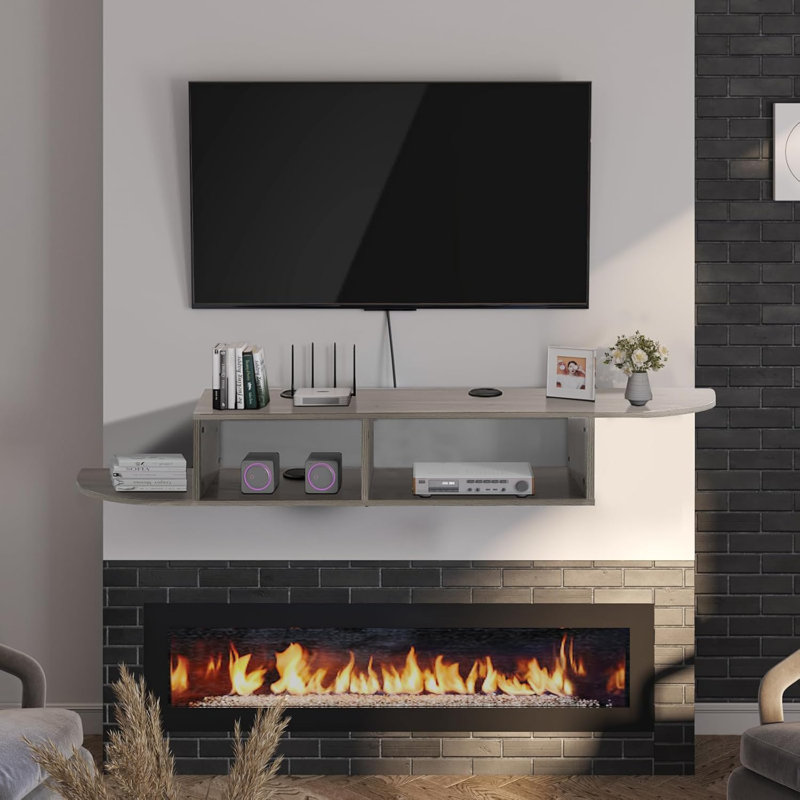 Floating TV Stand with Storage,Floating TV Shelf for Wall, Floating Entertainment Center Wall Shelf for Living Room, Bedroom