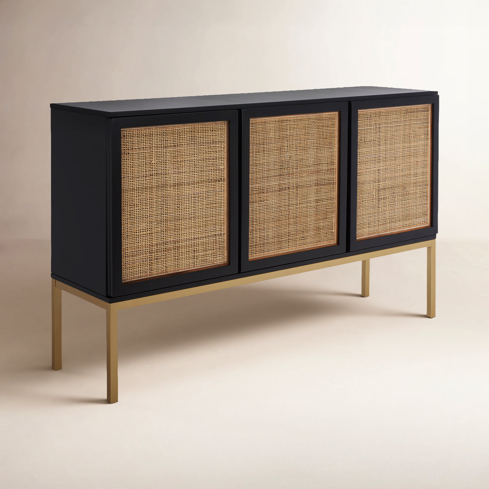Ehren Mahogany Sideboard, Black/Gold