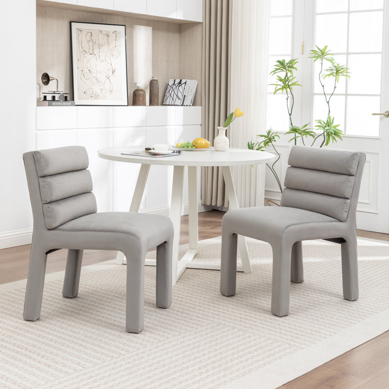 Cowger Velvet Upholstered Side Chair, Gray