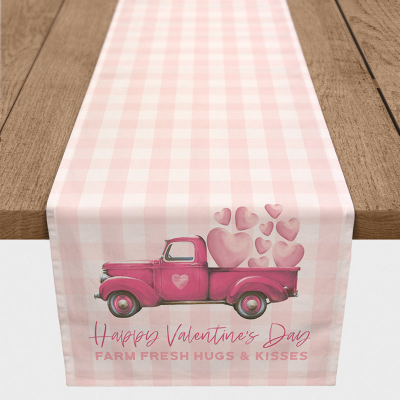 Komon Plaid Valentine's Day Table Runner, 72" x 16"
