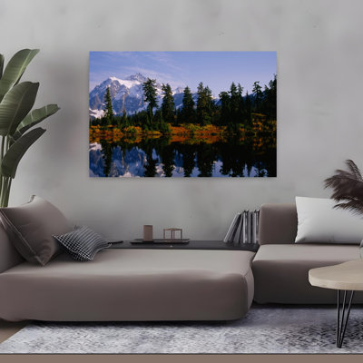 Reflection Of Trees And Mountains In A Lake Mount Shuksan North Cascades National Park Washington State Usa Tranquil Abstract Contemporary Forest M...
