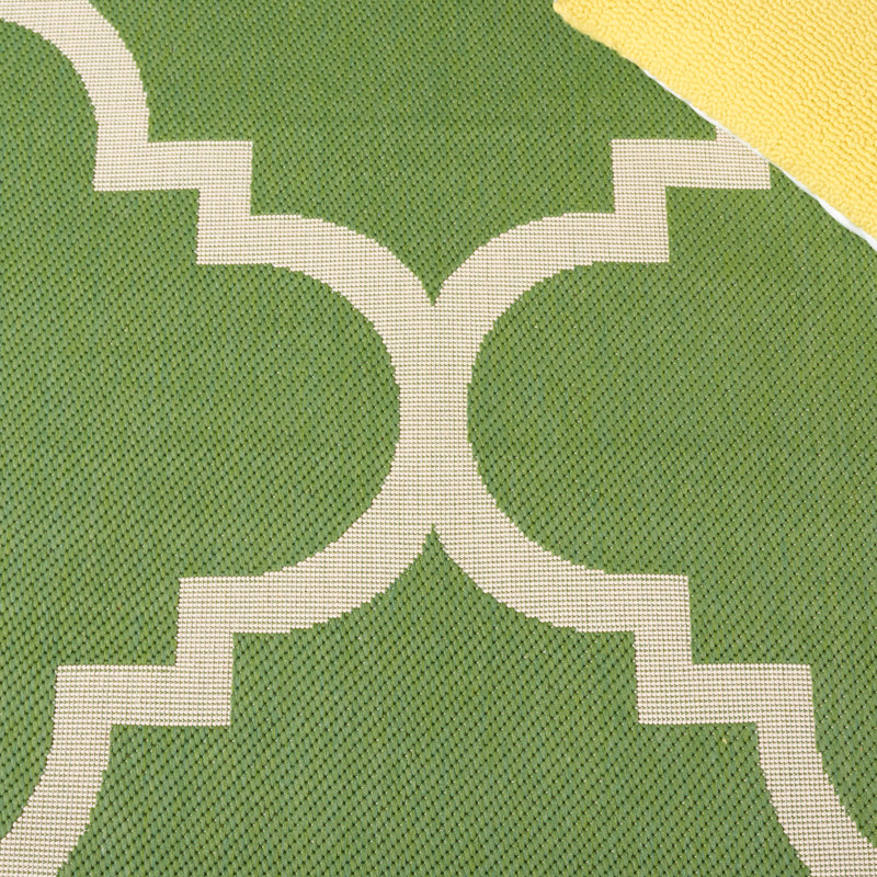 Tapis intérieur / extérieur vert Arneshia, Rectangle 2 pi 7 po x 5 pi