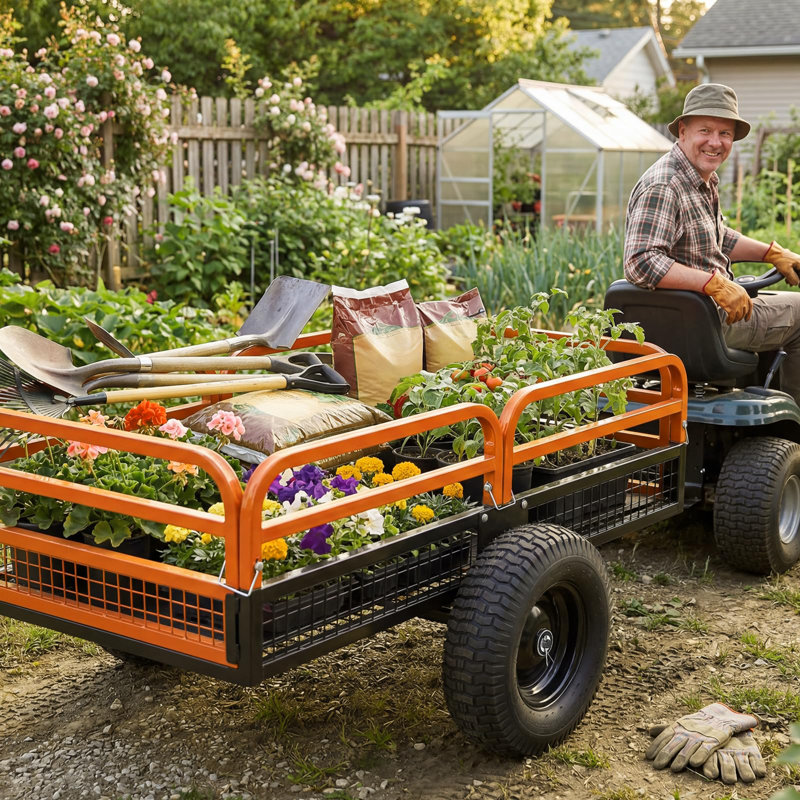 63cm H x 98cm W Utility Cart, Orange