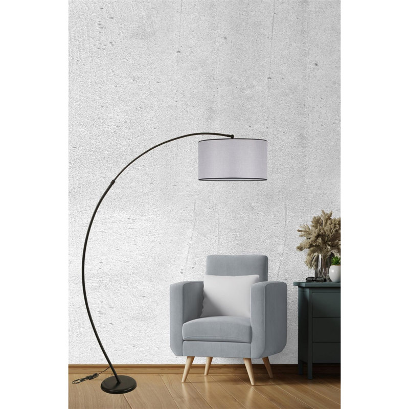 Lampe sur pied réglable Luro, corps en métal gris clair, 31,5 po x 72,8 po | Peinture électrostatique séchée au four, douille E27 (60 W maximum) | Design moderne, parfait pour le salon, la chambre à coucher et le bureau, éclairage élégant et fonctionnel