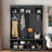 Modern Hall Tree With Metal Hooks, 3 Compartments, Shoe Cubbies And Wide Bench-1968126196