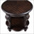 22'' Two Tone Round End Table,Solid Wood Sofa Side Table with Shelf,Living Room Corner Table Easy Assemble, Espresso-1539963277
