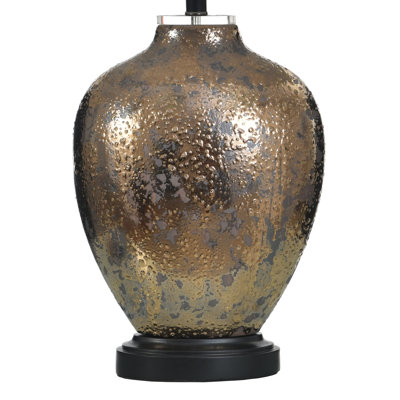 Lampe de table en céramique - Bronze Valley - Abat-jour blanc
