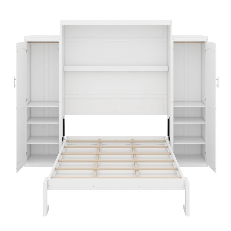 Lit escamotable avec garde-robe et tablette de rangement, Grand lit