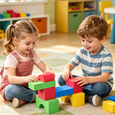 62 Pieces EVA Soft Building Blocks Toy Set for Children