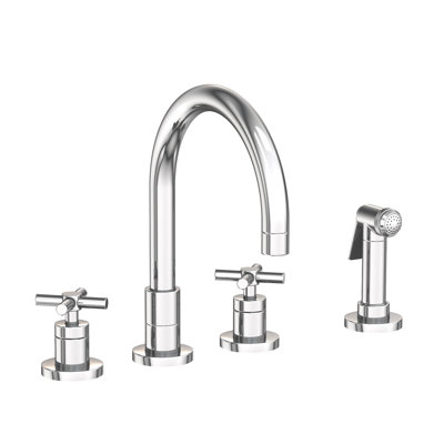 East Linear Double Handle Kitchen Faucet with Side Spray -  Newport Brass, 9911/26