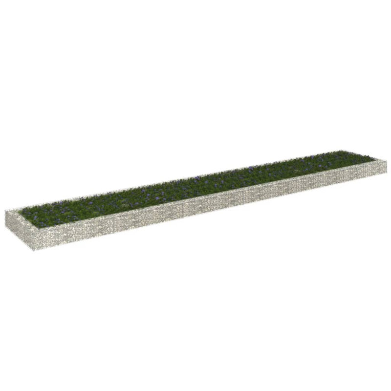Dakota Fields Gabion Raised Bed Galvanised Steel, 20cm H x 600cm W x 100cm D