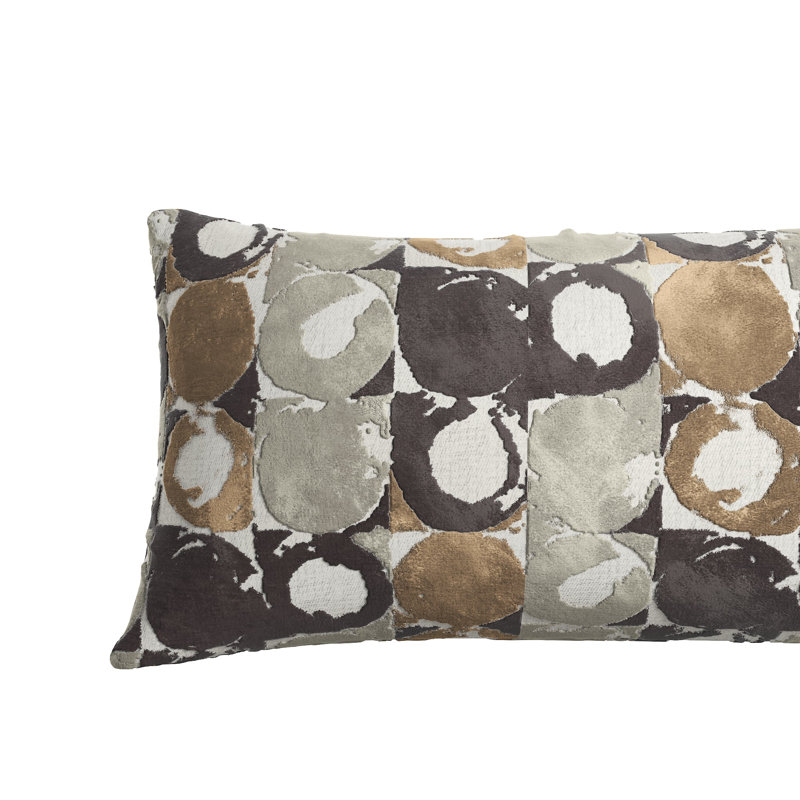 Coussin Birstall, H 12 po x l 24 po, Motif géométrique brun