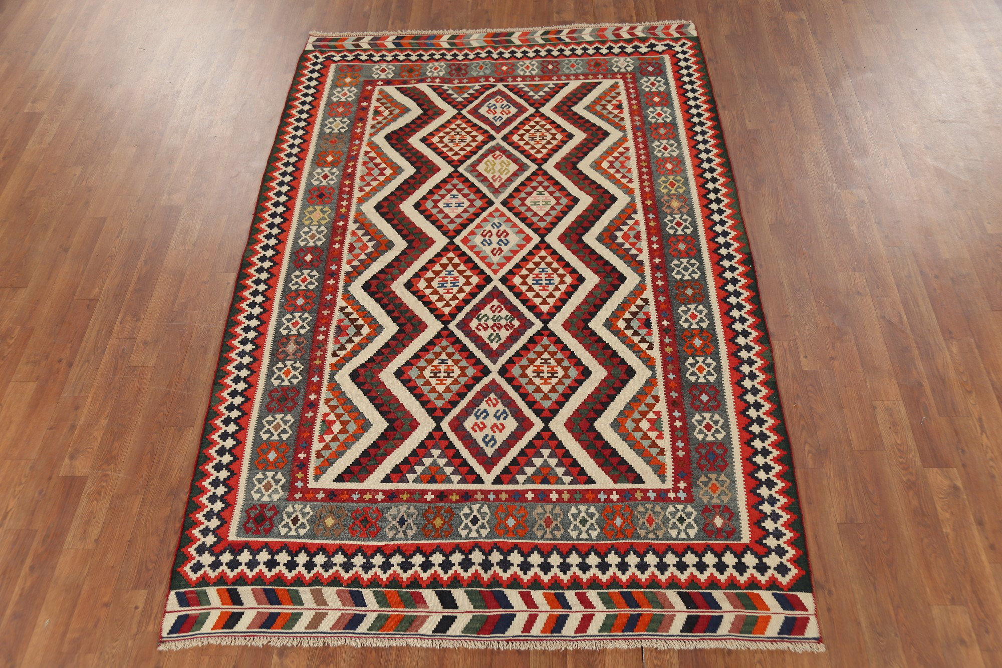 Bungalow Rose Vegetable Dye Kilim Area Rug 5x8 | Wayfair