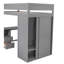 Lit mezzanine simple gris avec placards, bureau et armoire 2 pour la maison-990234632-990234639