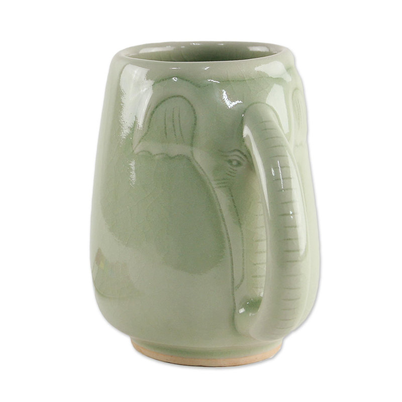 Handmade Ceramic Coffee Mug, Green