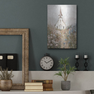 August Grove® 'Church In The Meadow' by Ashley Bradley Metal Wall Art