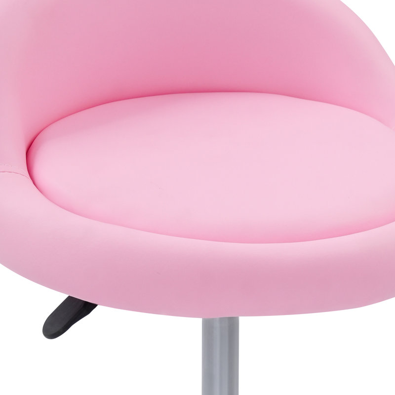 Tabouret de bureau réglable à roulettes, Rose