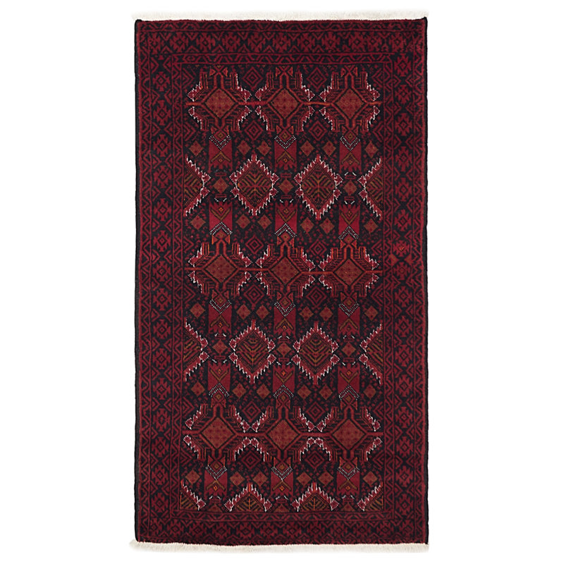 Teimani Black, Red Rug 3'3" x 6'2"
