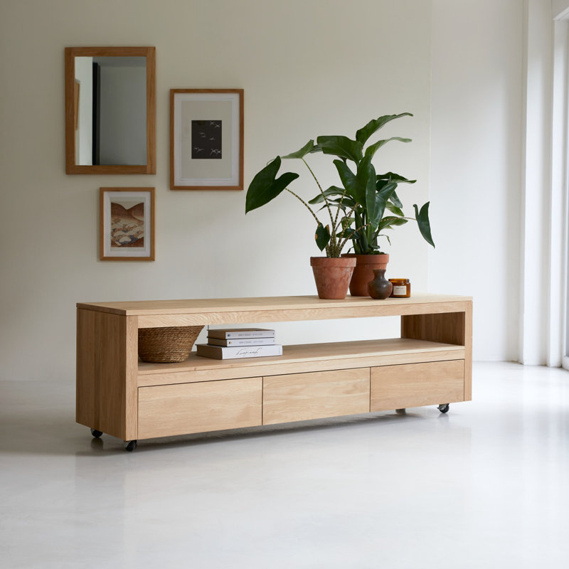 Anoa Solid TV Stand, Oak