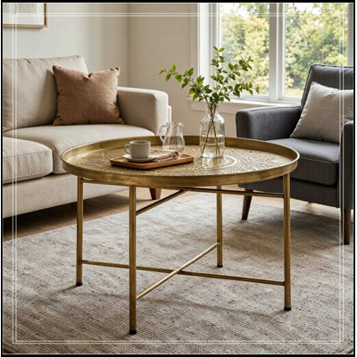 Leandre Steel Top Coffee Table