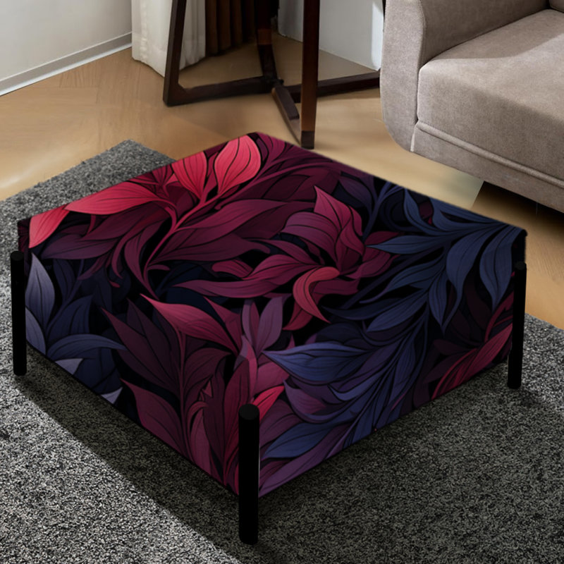 Crimson Twilight Moody Patterns - Grand repose-pieds carré floral