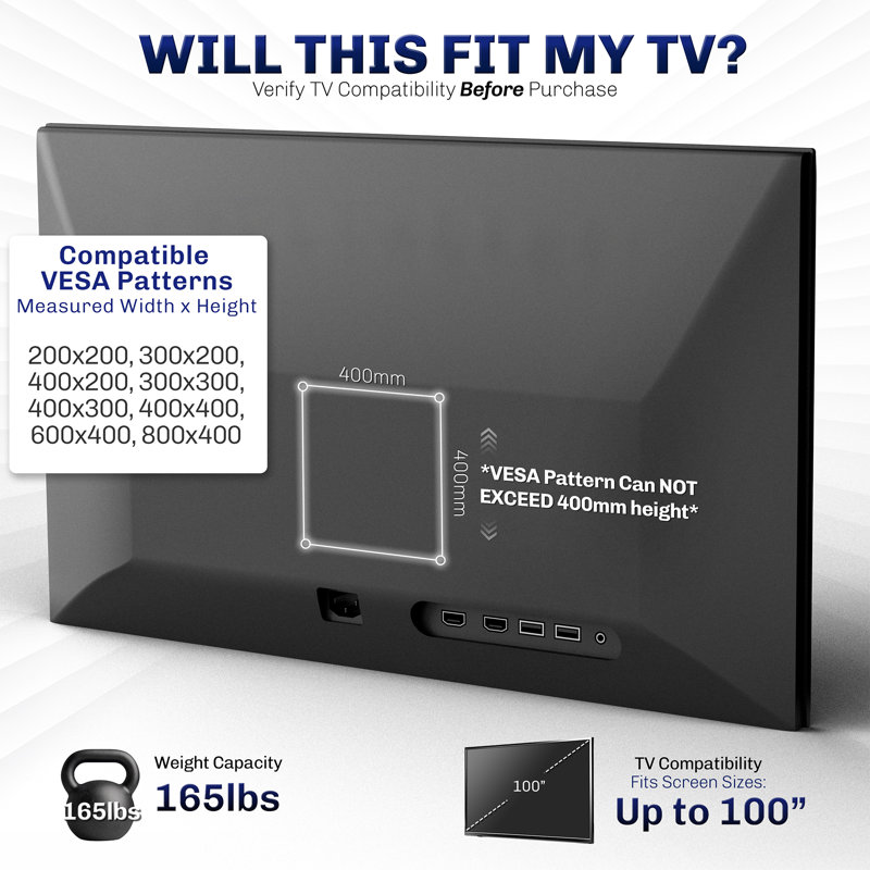 Très grand support mural pour téléviseur