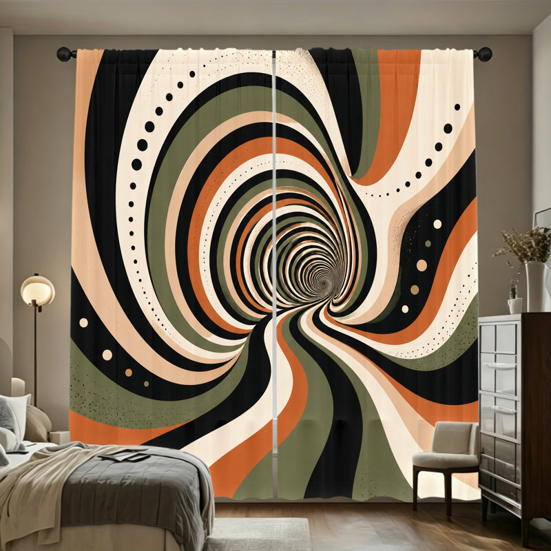 2PCS Groovy Swirl Abstract, L 52 po x H 63 po x 2 pièces