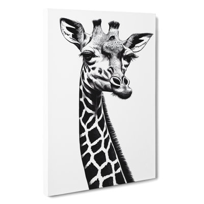 Monochrome Giraffe No.2 - Wrapped Canvas