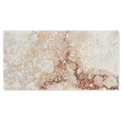 12x24 Pink Real Marble Polished Tiles For Living Room Wall And Floor, Luxury Elegant, 4 In A Box, Natural Variation Bathroom Design, Per Box