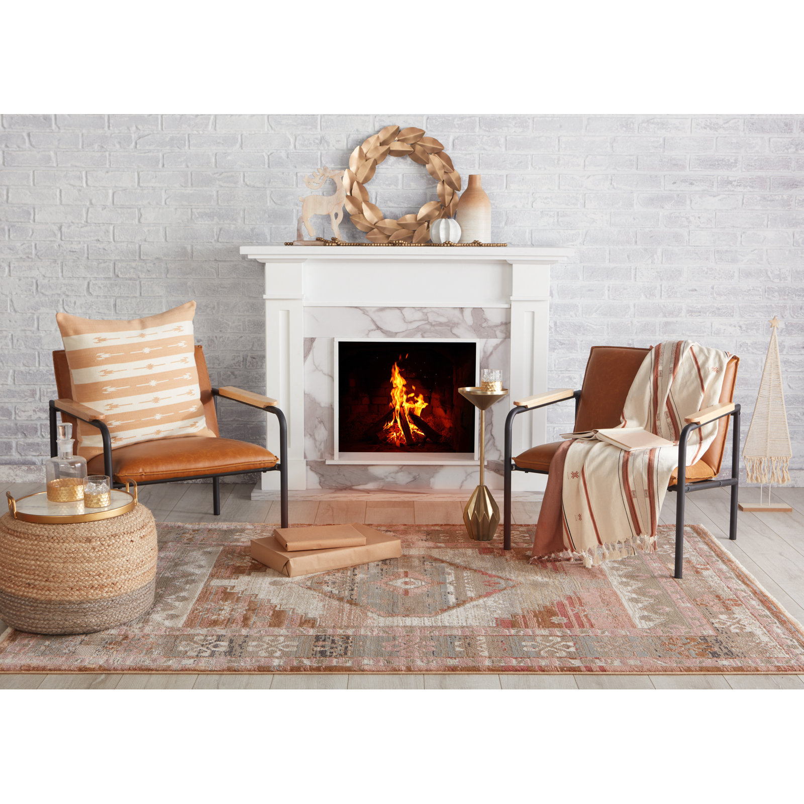 Teele 18" Pouffe, Taupe Jute