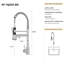 Robinet de cuisine à poignée simple 19 po - Acier inoxydable 304 de qualité supérieure, conception moderne élégante, cartouche en céramique sans fuite