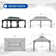 Aluminum Galvanized Steel Patio Gazebo with Double Roof Gray