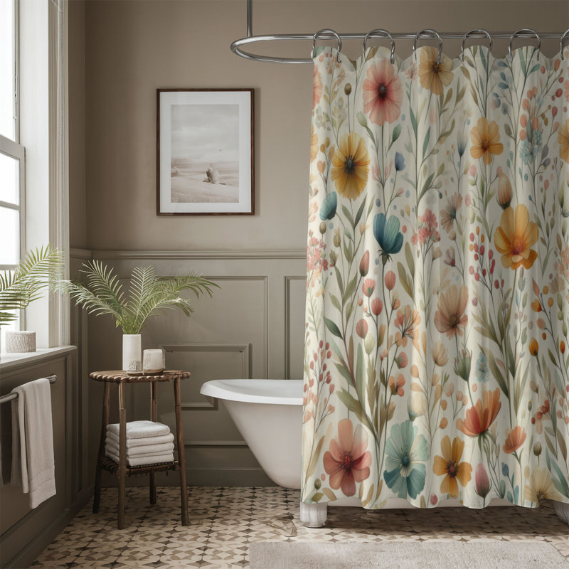 Love Blossoms - Rideau de douche standard 1 pièce, H 74 po x l 71 po