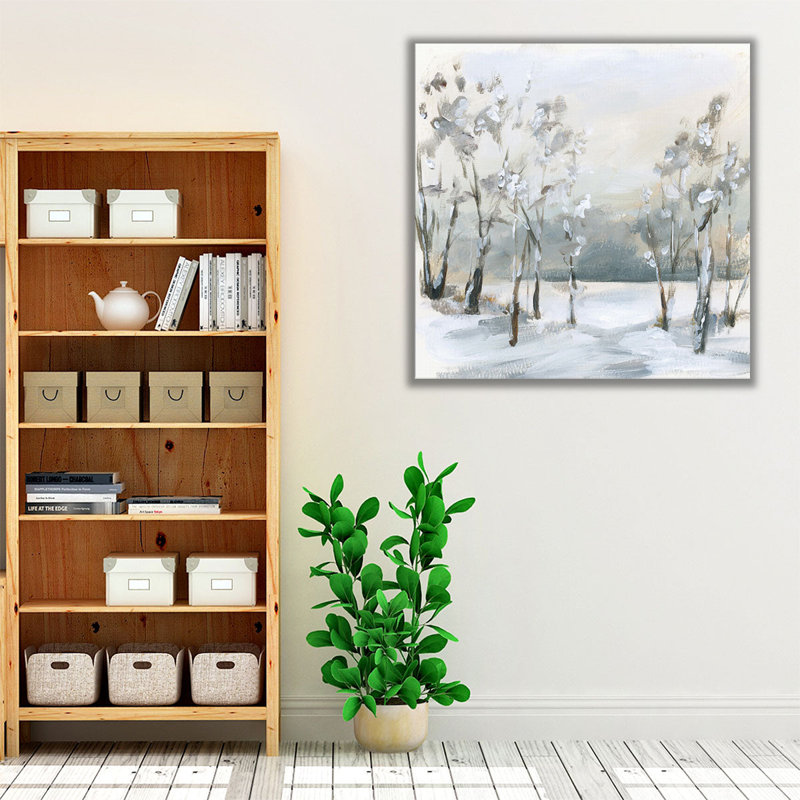 «Snowy Winter Trees», reproduction d'art sur toile, H 12 po x l 12 po
