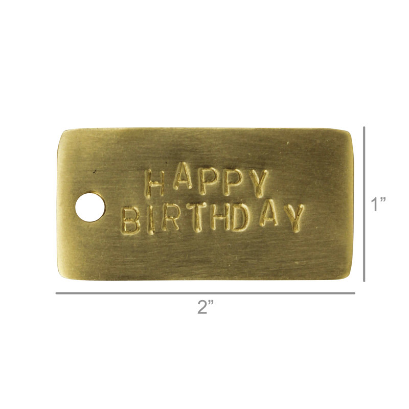 Étiquette en laiton - Happy Birthday