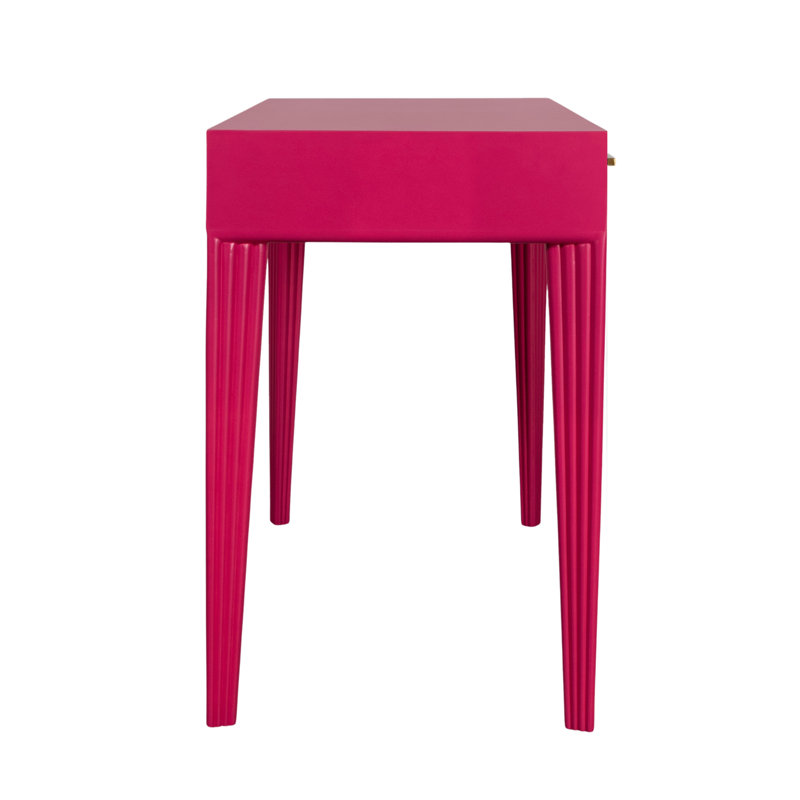 Barcelona Solid Wood Writing Desk, Hot Pink