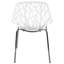 Chaise de salle à manger empilable Hadda avec dossier à découpes florales et pieds en acier inoxydable-1697409745