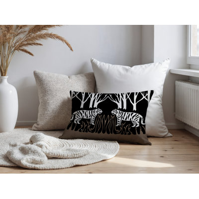 Oreiller rectangulaire réversible intérieur / extérieur Maka Tiger