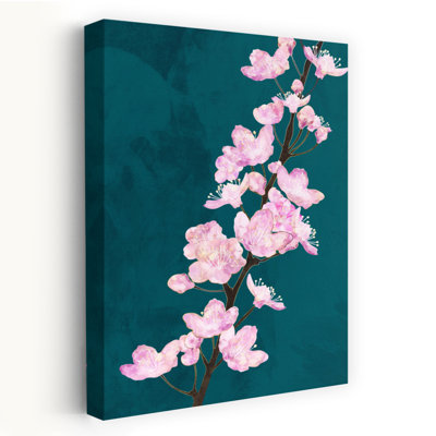 Pink Cherry Blossoms by Sarah Manovski - Wrapped Canvas Print