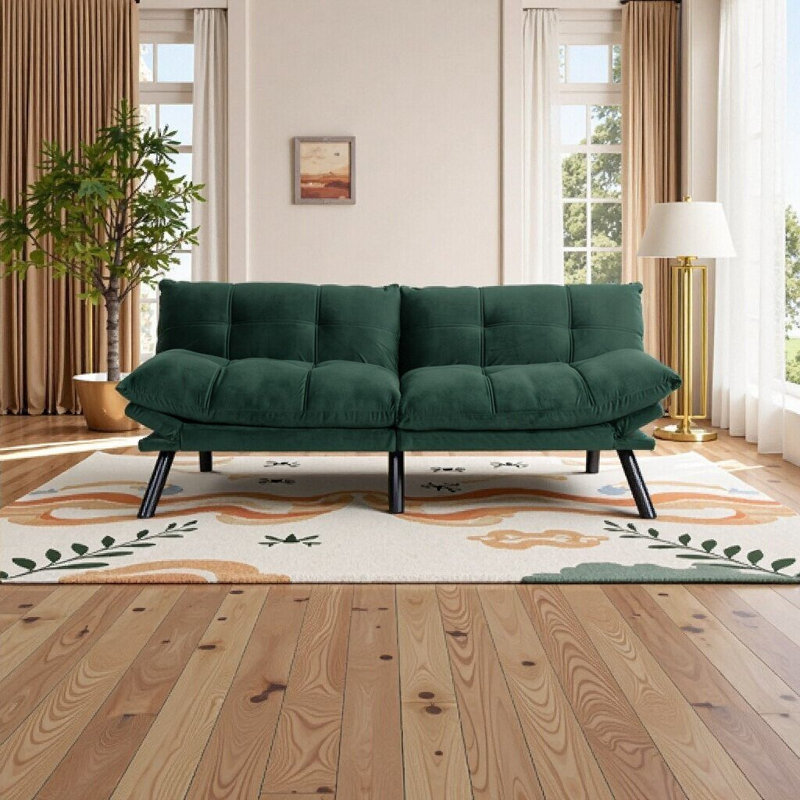 Navy Blue Convertible Folding Modern Sofa Bed – Stylish 2-Seater Sofa & Bed Combo for Small Spaces, Emerald
